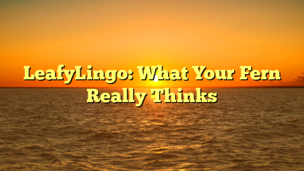LeafyLingo: What Your Fern Really Thinks